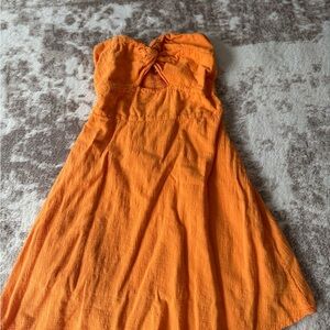 Orange Strapless Dress